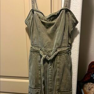 Free people army green jumpsuit